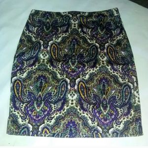 J CREW SKIRT MULTICOLOR WITH PAISLEY DESIGNS &MORE
